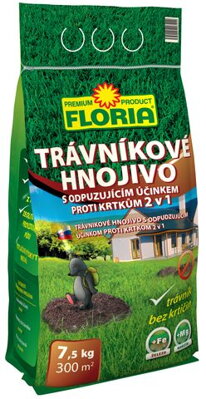 Floria Trávnikové hnojivo s odpudzujúcim účinkom proti krtom 7,5kg